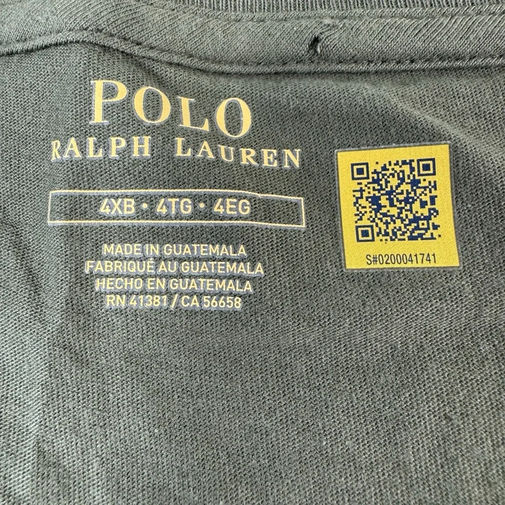 Polo Ralph Lauren Army Green RL67 Cotton S/S Mens T Shirt Size 4XLB NWT